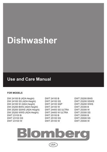 Blomberg DW 24100 B Dishwasher